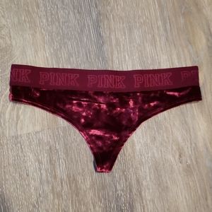 PINK maroon velour thong